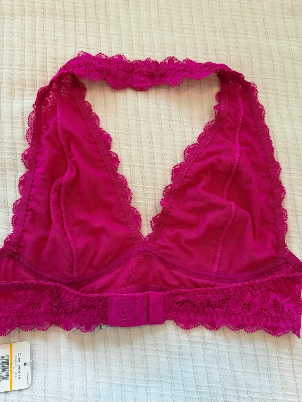 Free People Fuchsia Lace Halter Bralette